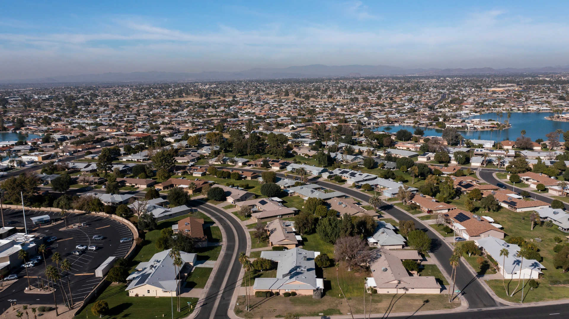 Aerial view of the Sun City, AZ area served by Arizona's Quality Painting