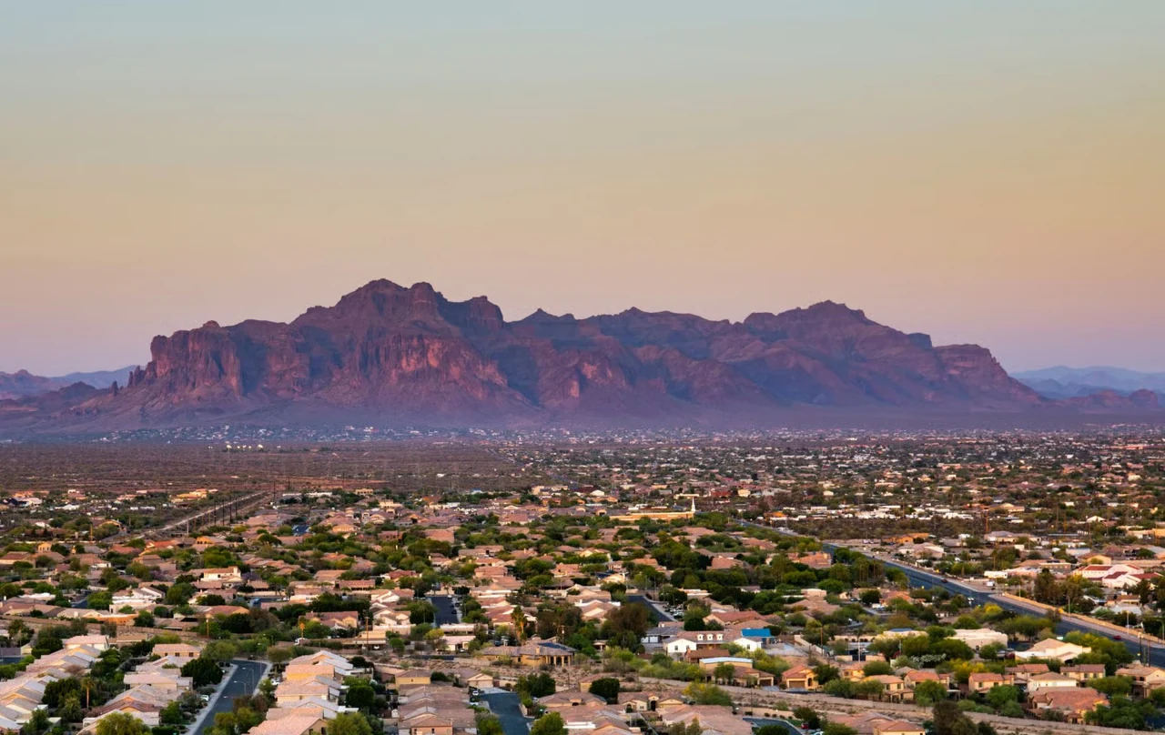 Aerial view of the Sun City, AZ painting service area covered by Arizona's Quality Painting